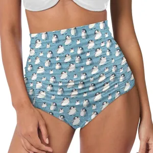 Women's High Waisted Bikinis Bottom Tummy Control Ruched Beach Bathing Suits Shorts for Women Swimsuit Bottoms