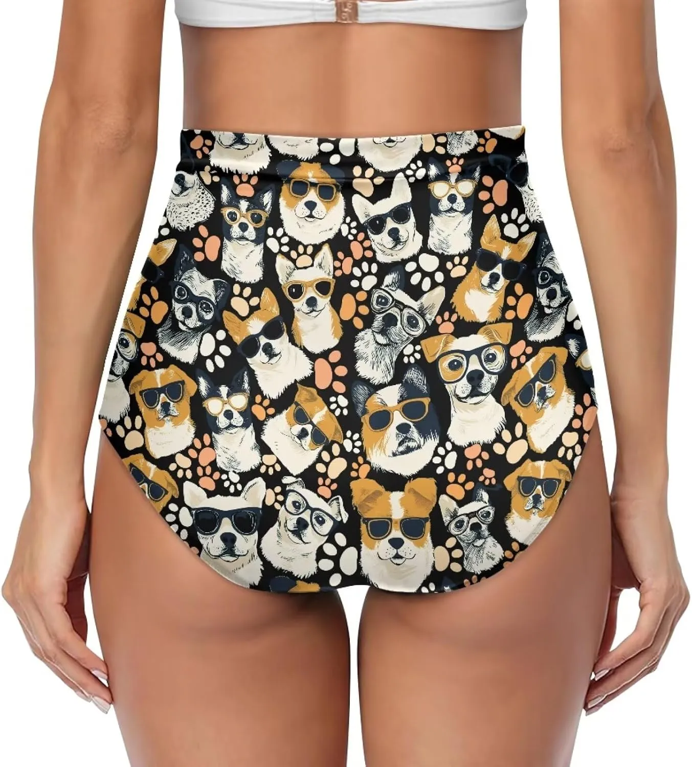 Women's High Waisted Bikinis Bottom Tummy Control Ruched Beach Bathing Suits Shorts for Women Swimsuit Bottoms