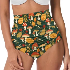 Women's High Waisted Bikinis Bottom Tummy Control Ruched Beach Bathing Suits Shorts for Women Swimsuits Bottoms