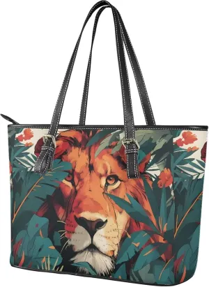 Womens Leather Tote Office Shoulder Bags, Cow Spots PU Leather Tote Bags Boho Shopping Carry Messenger Handbag