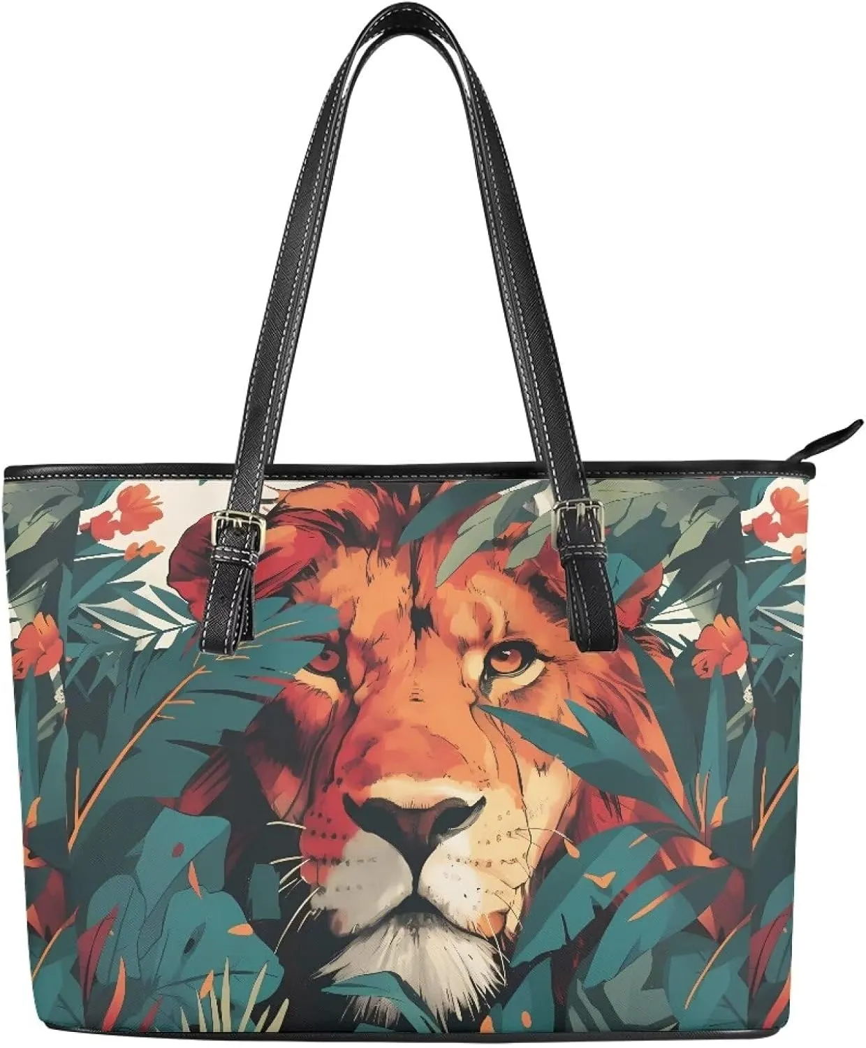 Womens Leather Tote Office Shoulder Bags, Cow Spots PU Leather Tote Bags Boho Shopping Carry Messenger Handbag