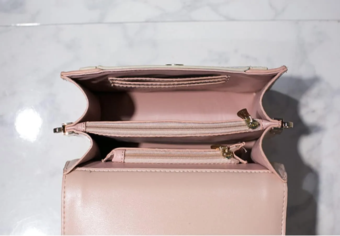 Women's Lolita Messenger Bag Sweet Bowknot Fashion PU Leather Satchel Handbag Anime Crossbody Shoulder Bag
