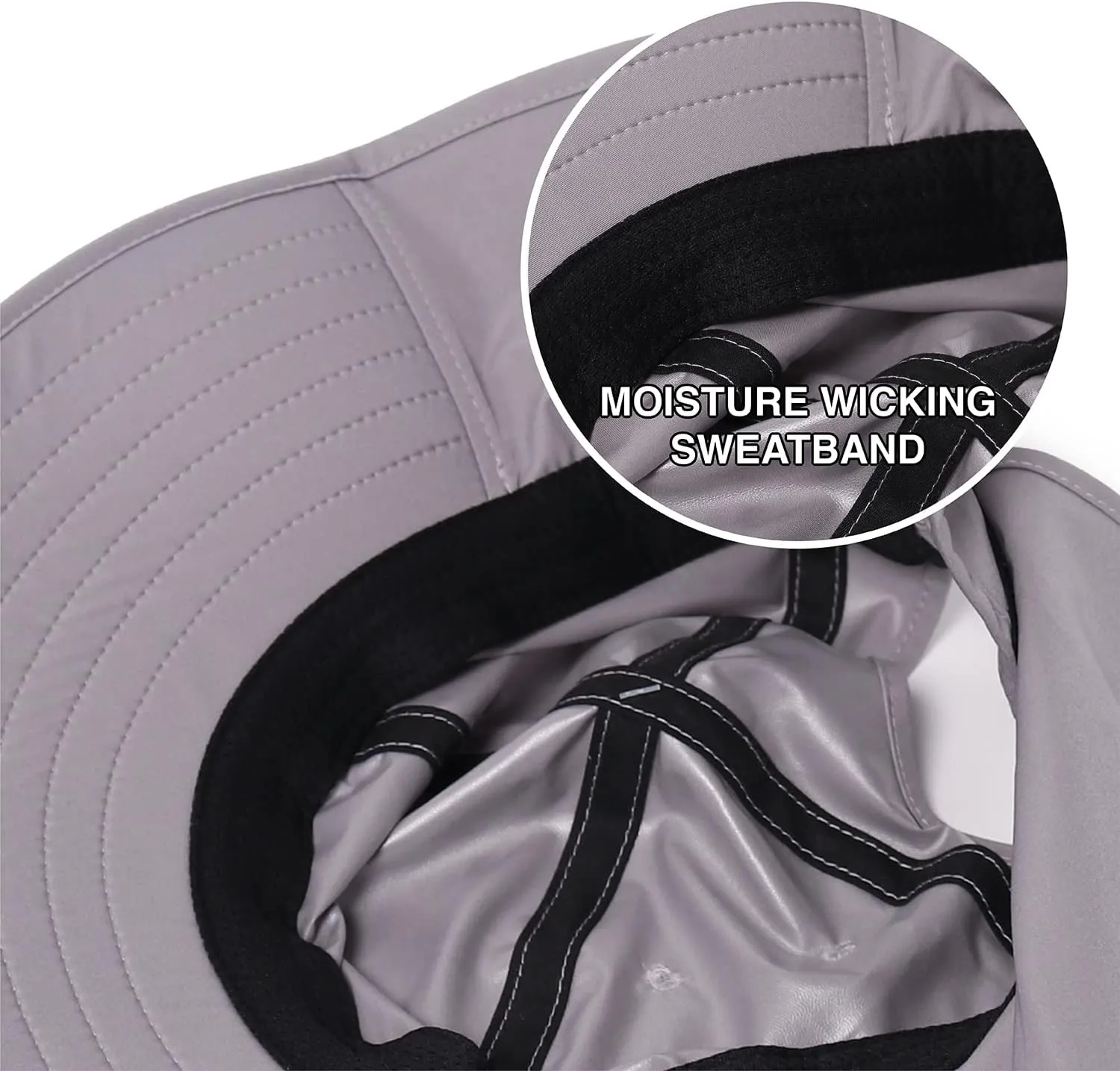 Womens Outdoor Ponytail Drawstring Bucket Hat with Full Back Opening