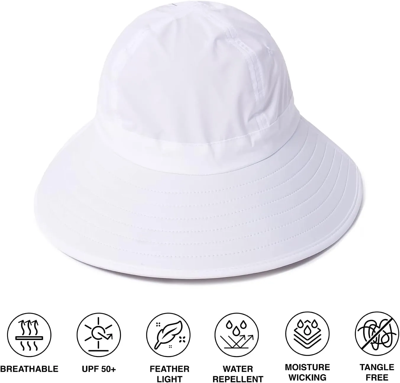 Womens Outdoor Ponytail Drawstring Bucket Hat with Full Back Opening