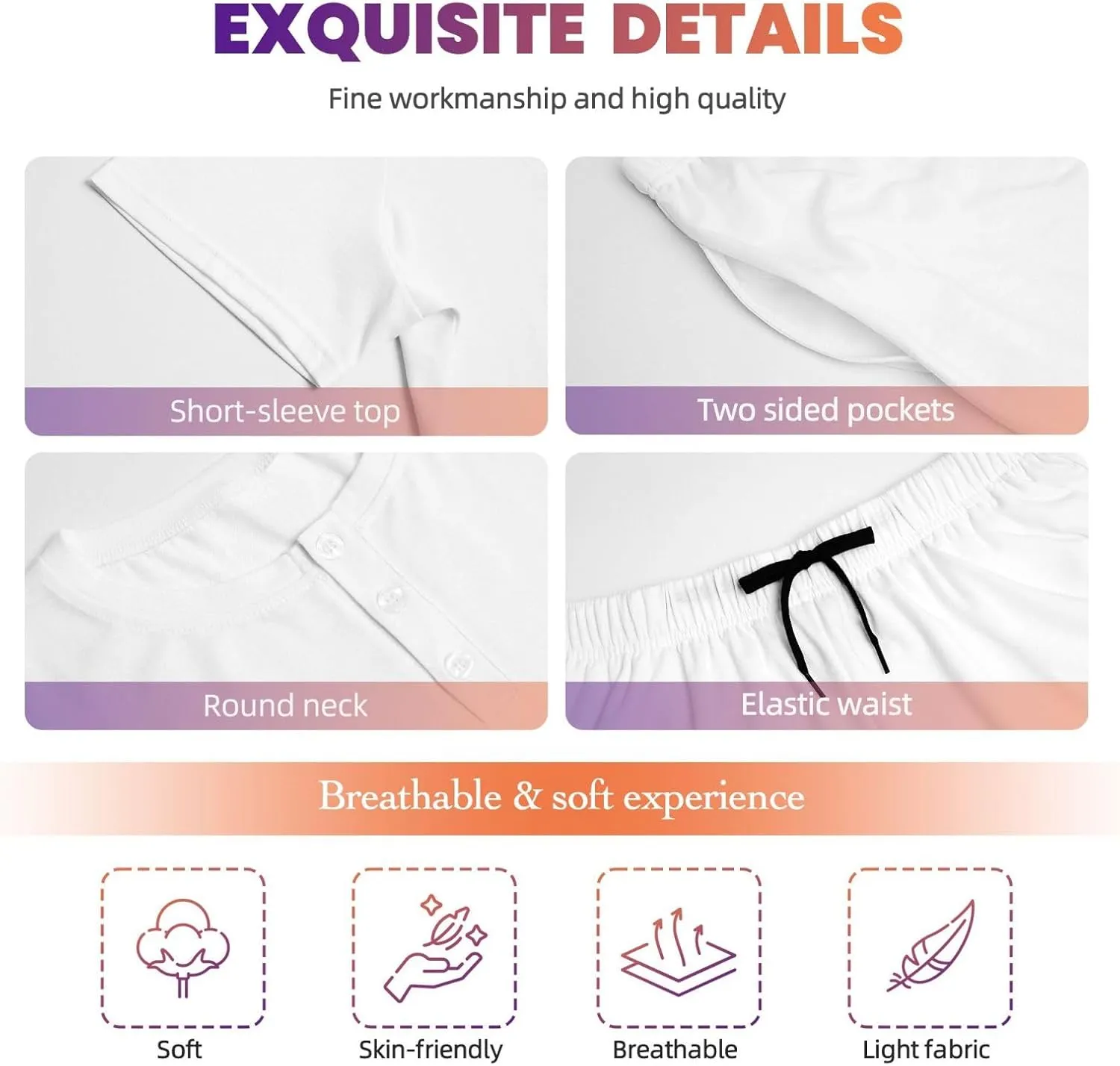 Women'S Short-Sleeved Pajama Ultra Comfortable, And Breathable Casual And Stylish Nightwear