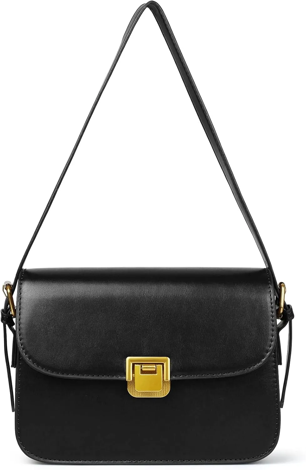 Women's Shoulder Bag Messenger Handbag Preppy Style Female Crossbody Bag Retro Purse Designer Briefcase (Black)
