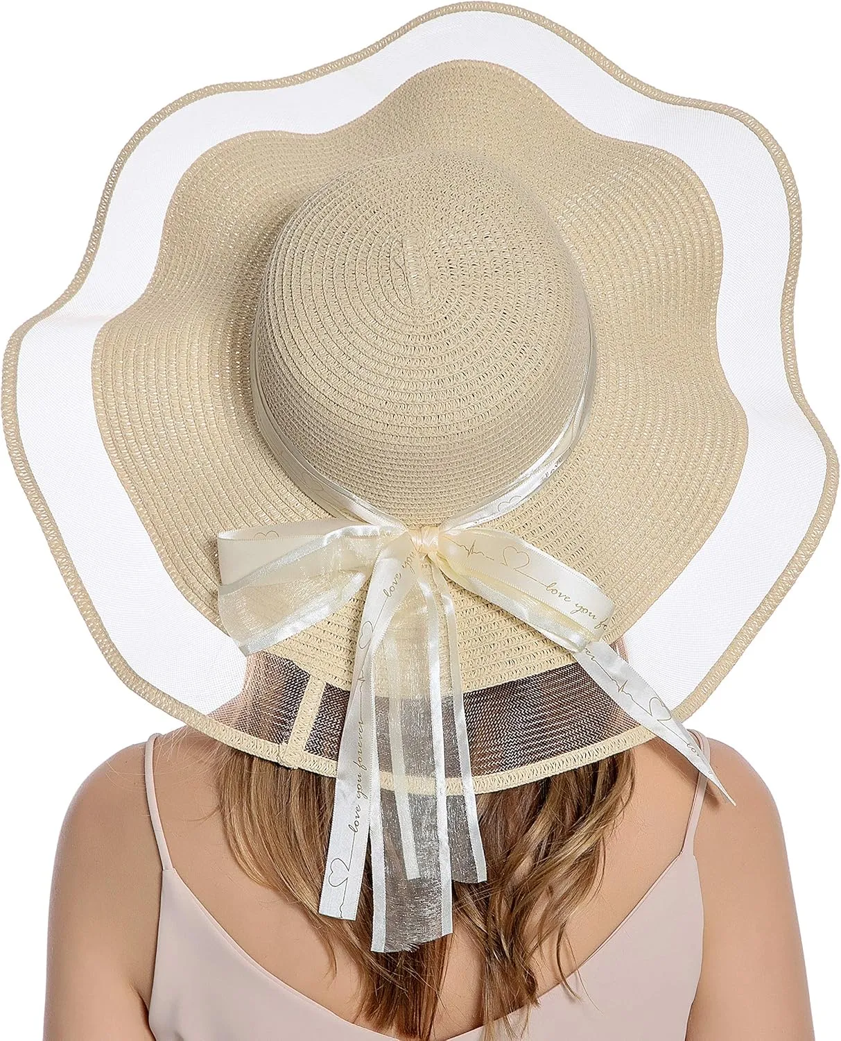 Womens Sun Straw Hat UV UPF50 Travel Foldable Wide Brim Summer Beach Hats
