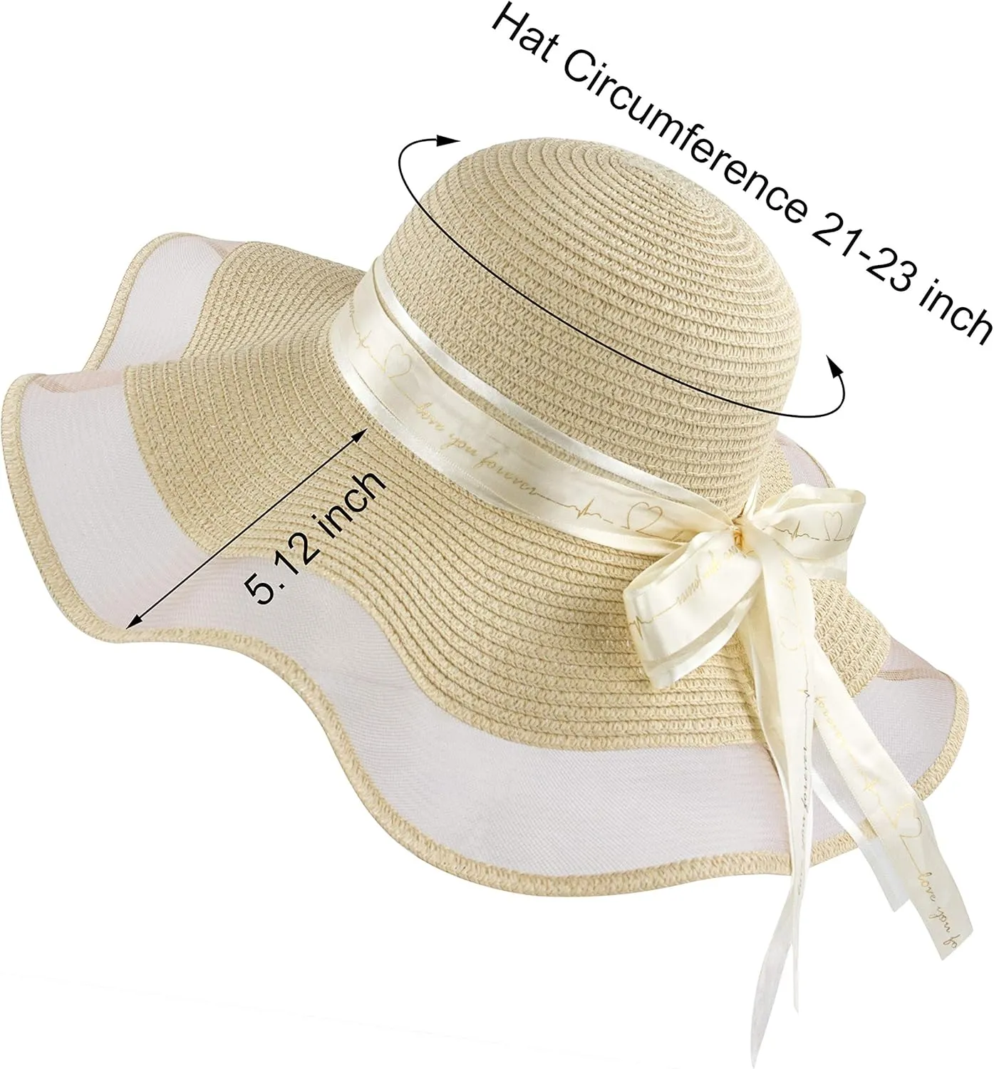 Womens Sun Straw Hat UV UPF50 Travel Foldable Wide Brim Summer Beach Hats