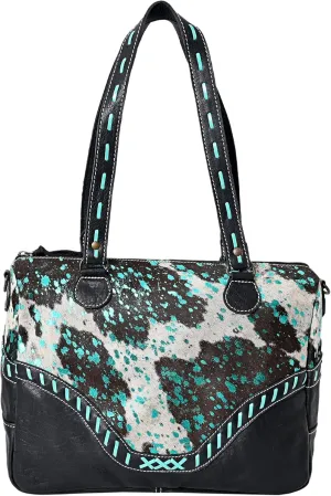 Women's Tote Bag Vintage Cowhide Hairon Leather Handbags for Women Hobo bags, Tote Shoulder Bag with Zipper