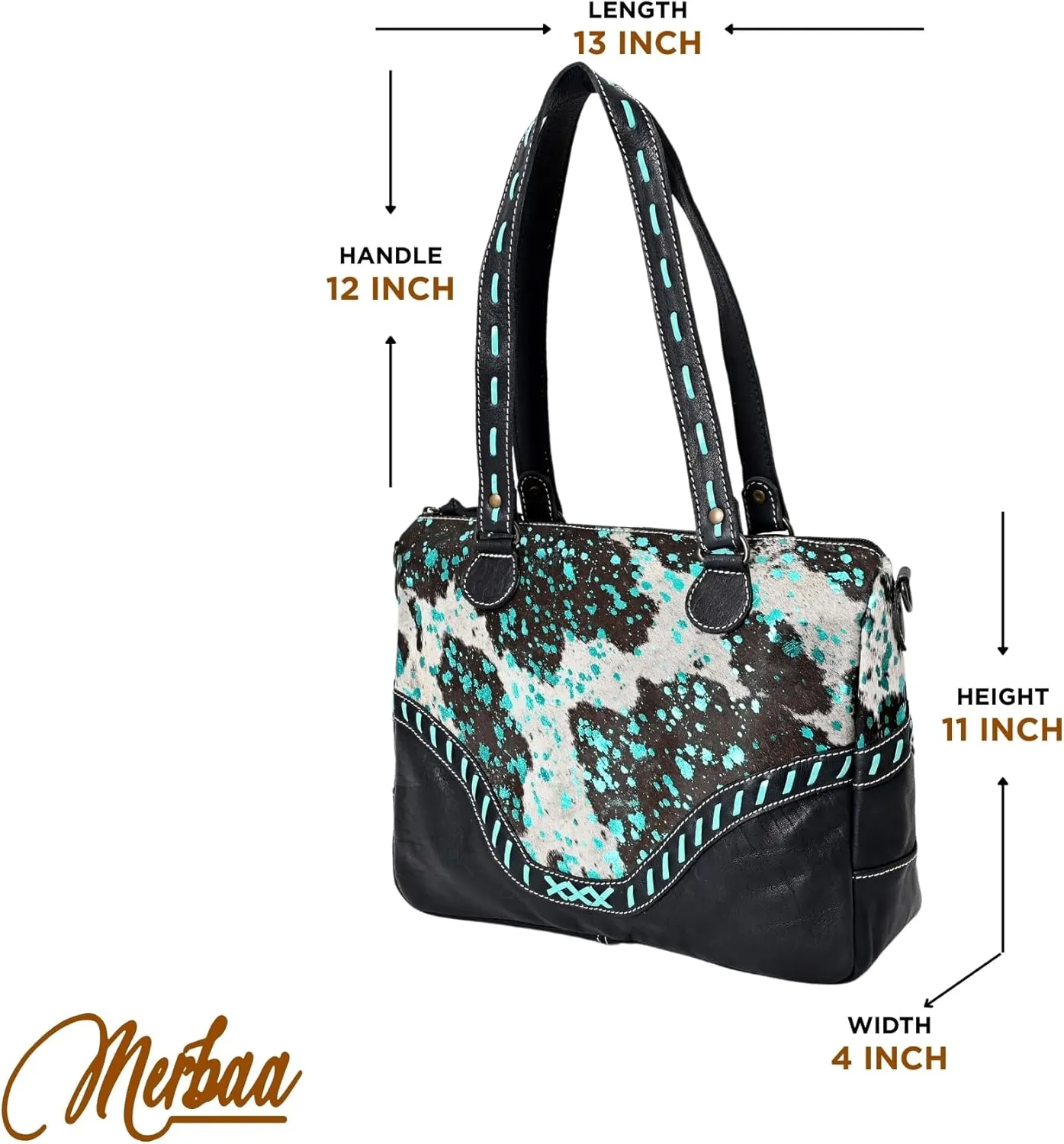 Women's Tote Bag Vintage Cowhide Hairon Leather Handbags for Women Hobo bags, Tote Shoulder Bag with Zipper