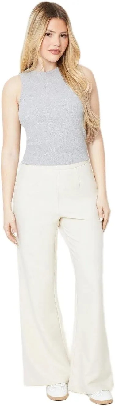 Womens/Ladies High Waist Wide Leg Pants