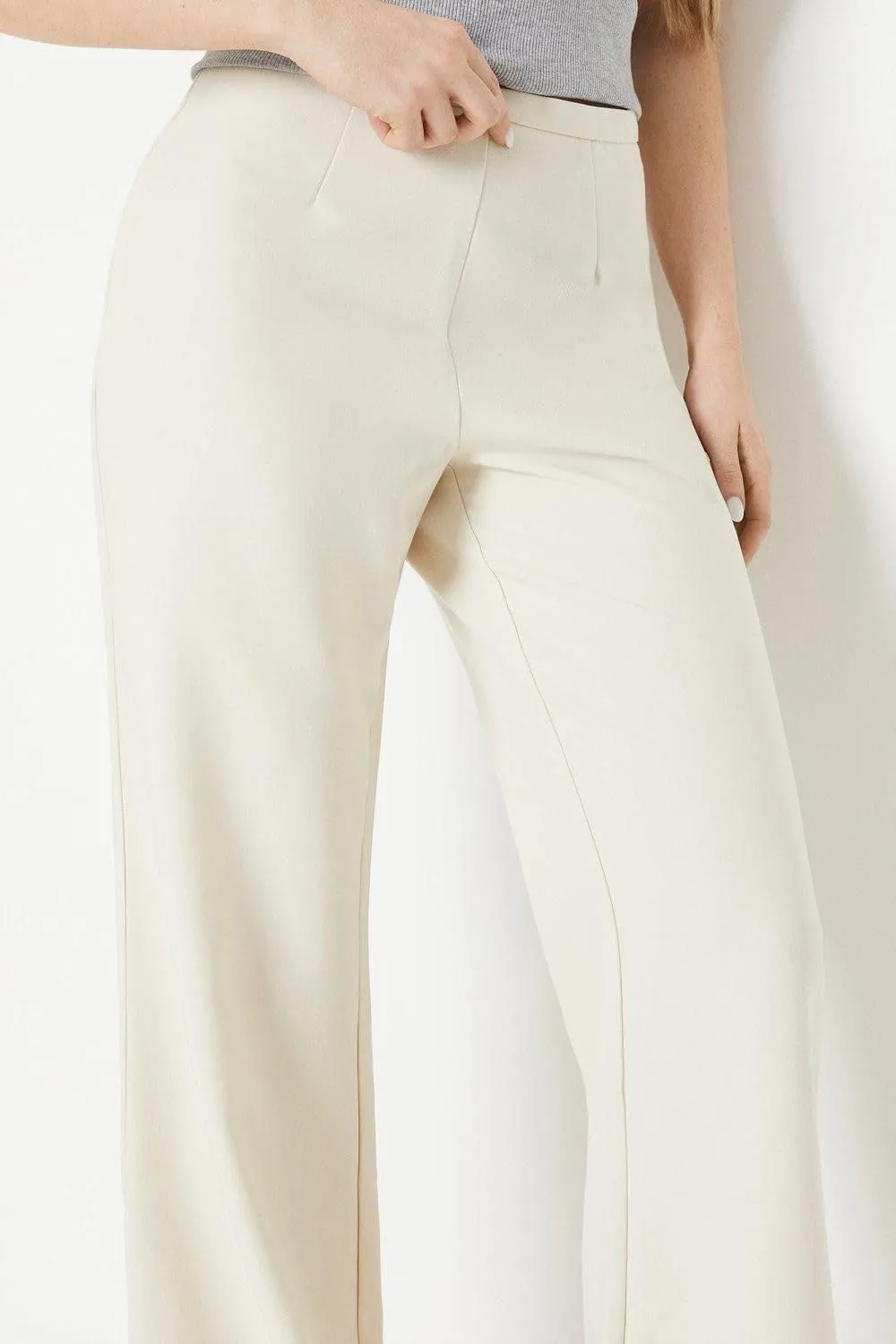 Womens/Ladies High Waist Wide Leg Pants