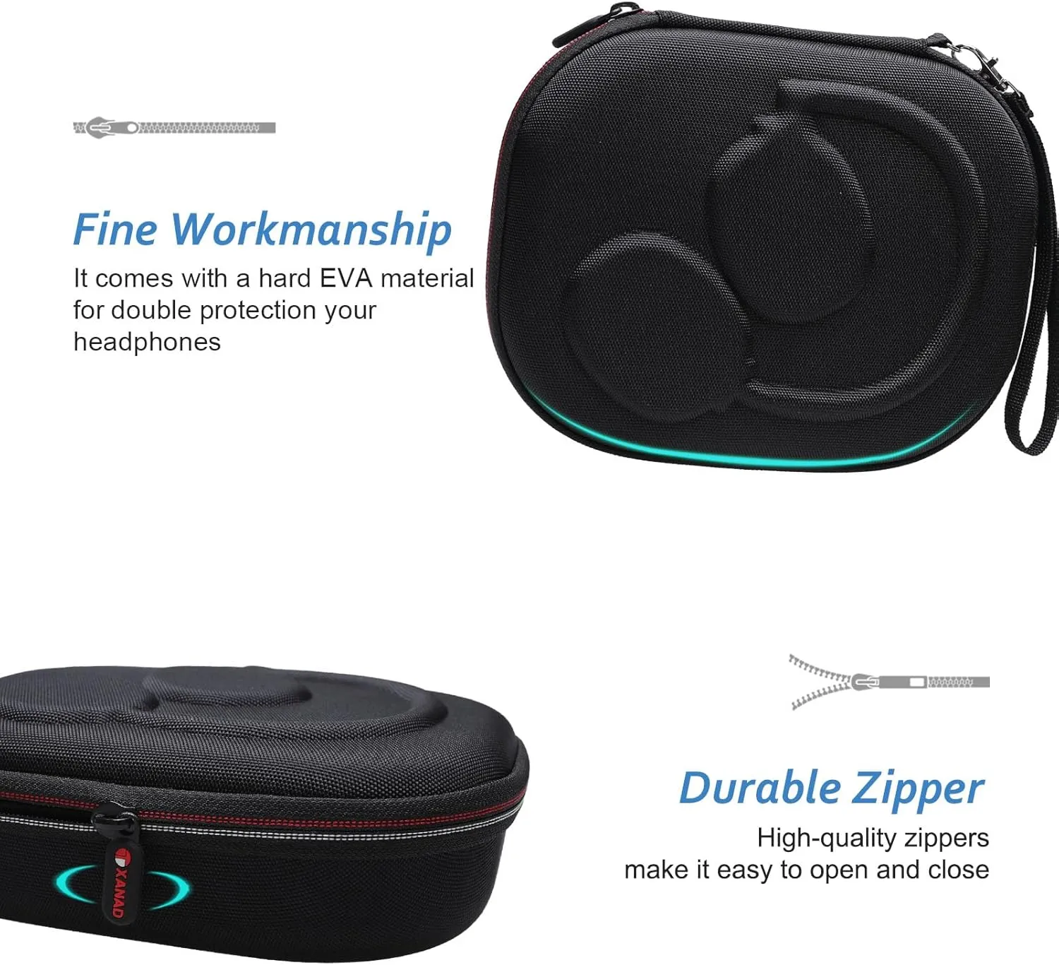 XANAD Hard Case for Bose QuietComfort, QC Ultra, QC 45, QC 35, QC45 SE, QC SE Wireless Noise Cancelling Headphones, Soundcore H30i On-Ear Headphones - Blue
