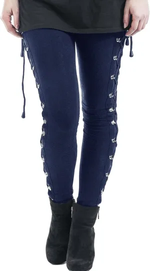 xxxiticat Women's Sexy Black Satin Side Lacing Solid Pants Long Bodycon High Waist Bandage Slim Thick Lace Up Leggings