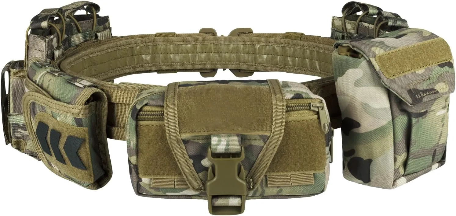 YAKEDA Tactical Battle Belt Duty Belts Law Enforcement Police Utility Belt With Pouches 7 in 1