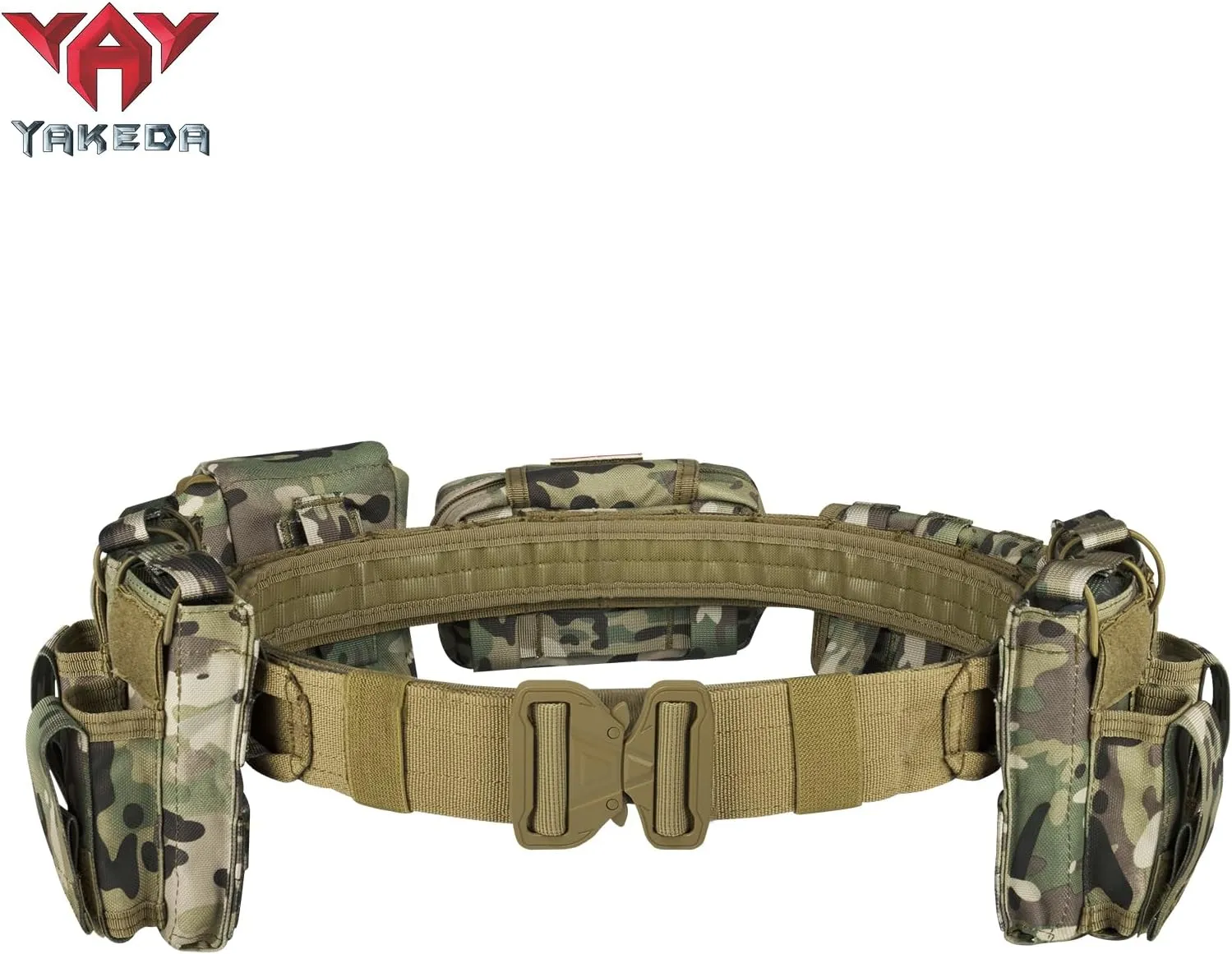 YAKEDA Tactical Battle Belt Duty Belts Law Enforcement Police Utility Belt With Pouches 7 in 1