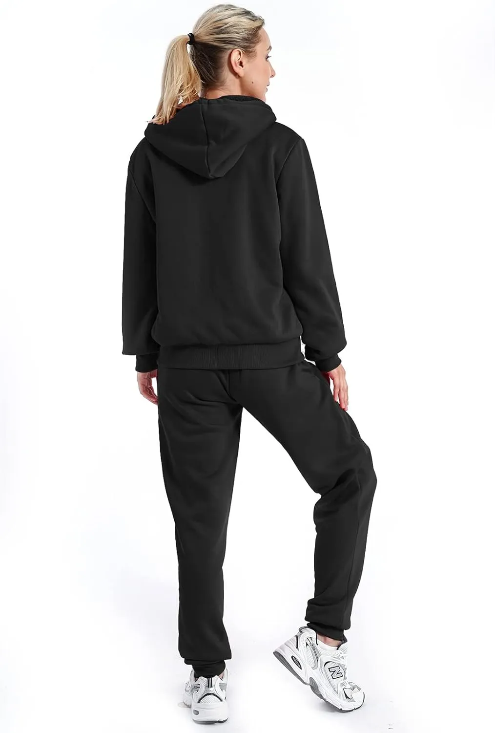 Yasumond Women's Sweatsuit Outfits Sherpa Lined Hooded Tracksuits 2 Piece Set Hoodie & Sweatpants
