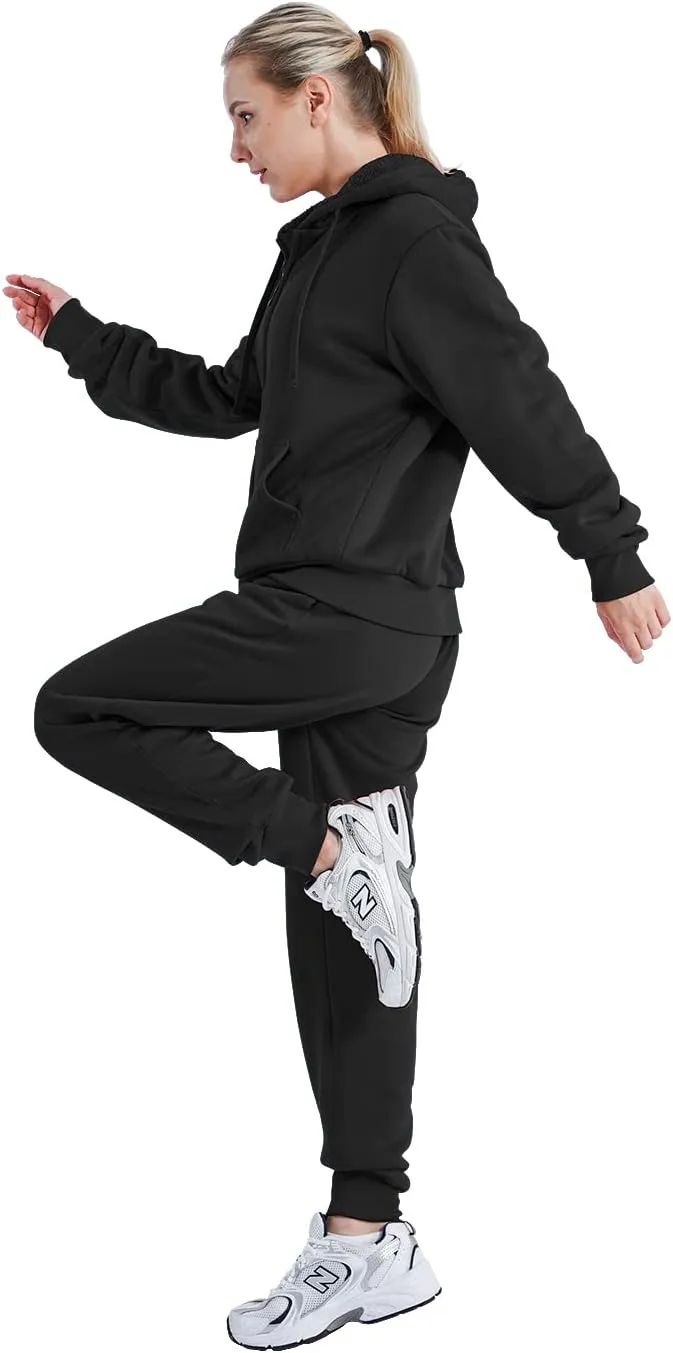 Yasumond Women's Sweatsuit Outfits Sherpa Lined Hooded Tracksuits 2 Piece Set Hoodie & Sweatpants