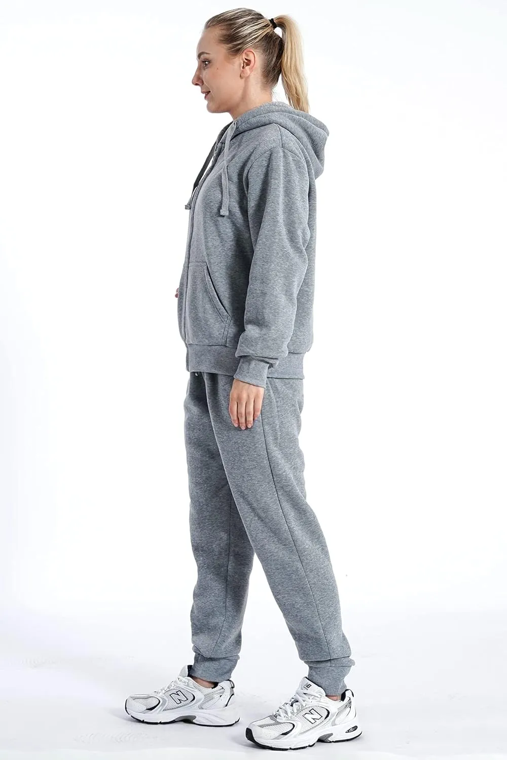Yasumond Women's Sweatsuit Outfits Sherpa Lined Hooded Tracksuits 2 Piece Set Hoodie & Sweatpants