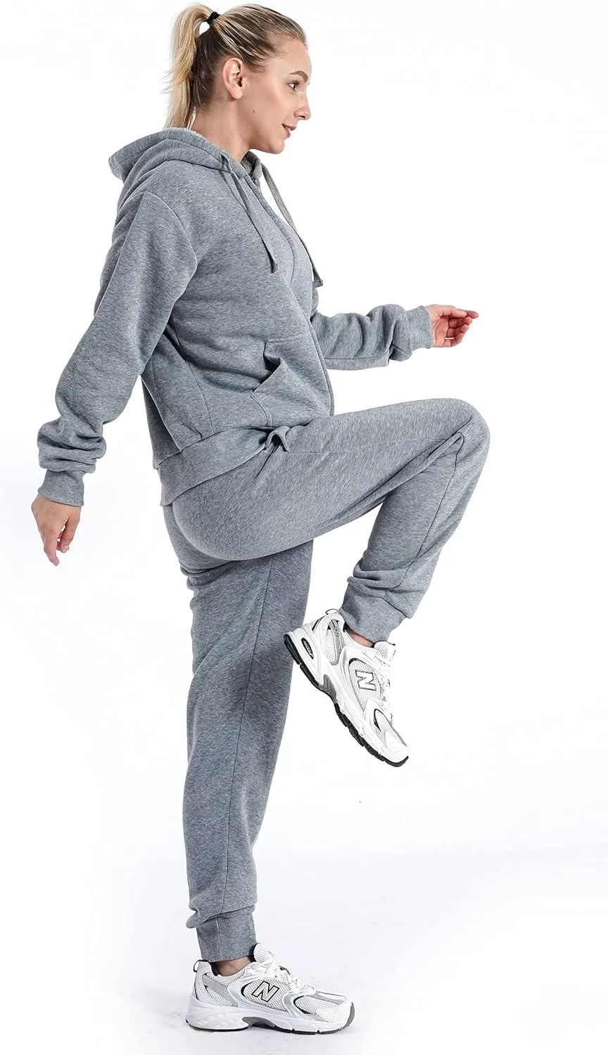Yasumond Women's Sweatsuit Outfits Sherpa Lined Hooded Tracksuits 2 Piece Set Hoodie & Sweatpants