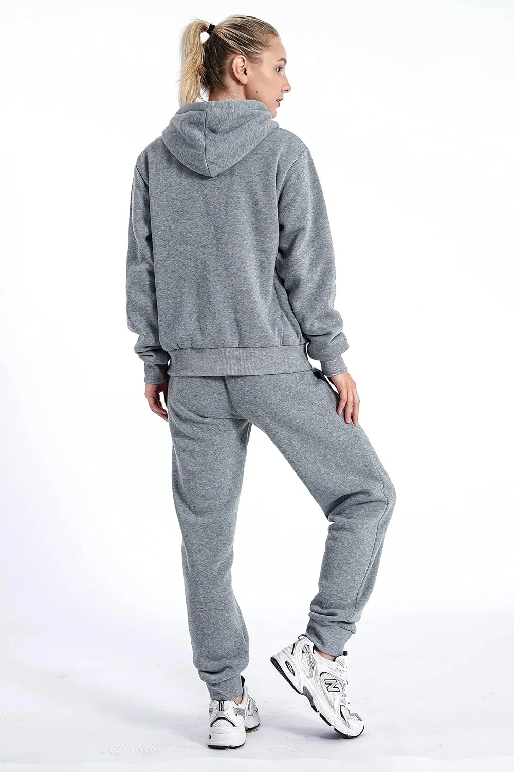Yasumond Women's Sweatsuit Outfits Sherpa Lined Hooded Tracksuits 2 Piece Set Hoodie & Sweatpants