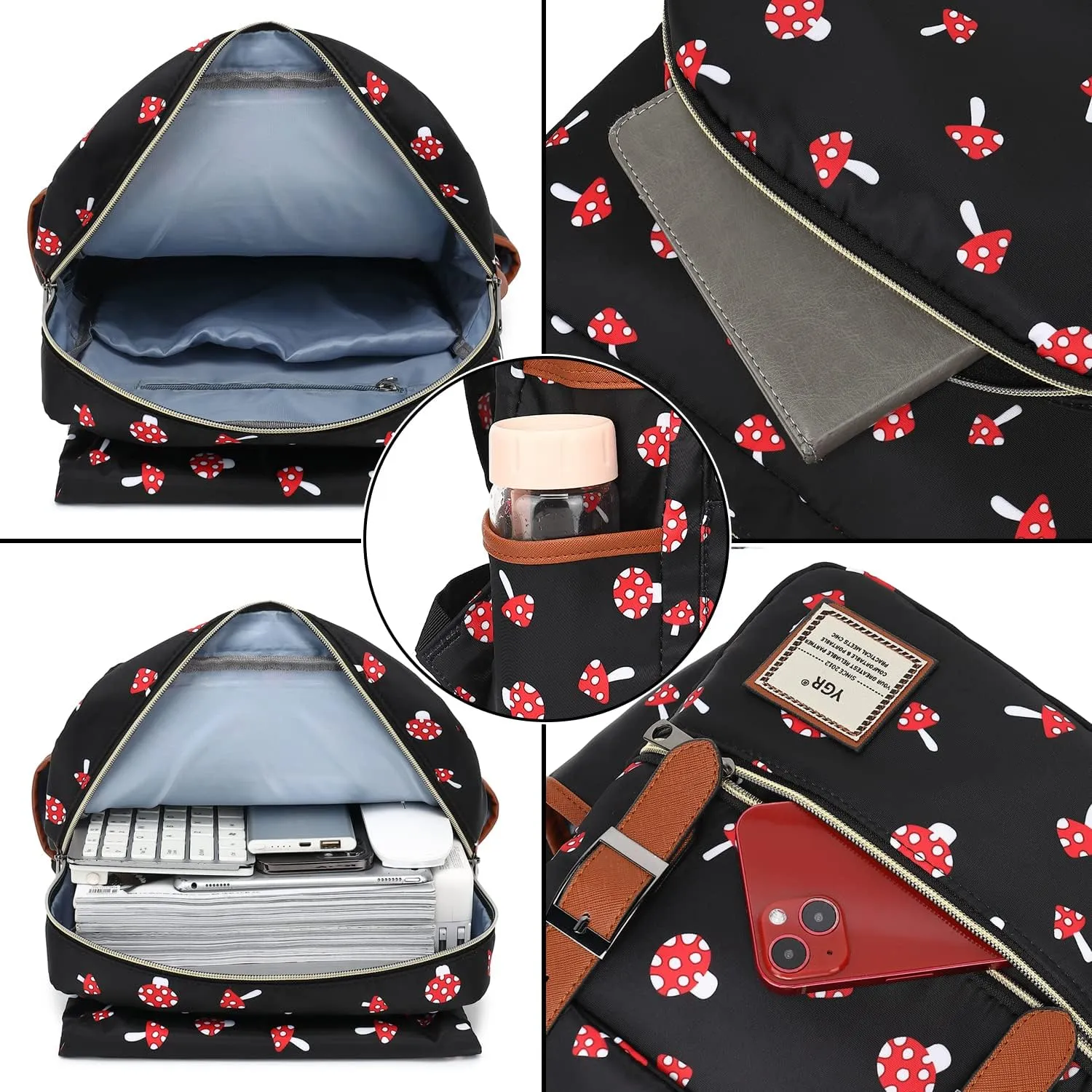 YGR Floral Laptop Backpack for Women, Female, School, Travel, Business, Outdoor Sports, Office, Work