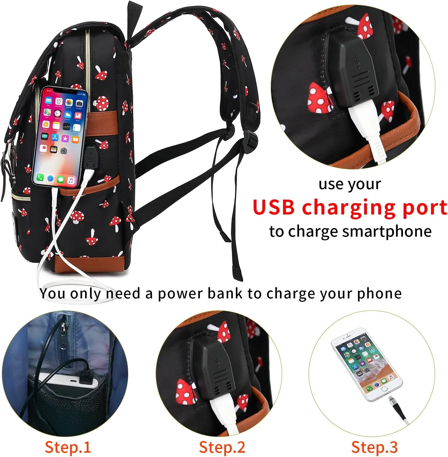 YGR Floral Laptop Backpack for Women, Female, School, Travel, Business, Outdoor Sports, Office, Work