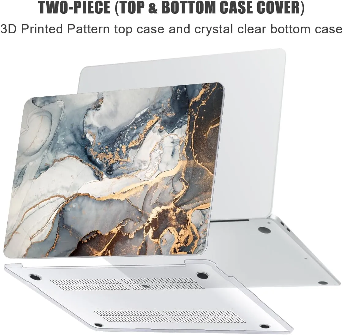YSCLBAHUK Compatible with MacBook Air 13 inch Case 2021 2020-2018 M1 A2337 A2179 A1932 with Retina Display & Touch id, Hard Shell Case with Keyboard Cover Screen Protector Trackpad Film, Marble