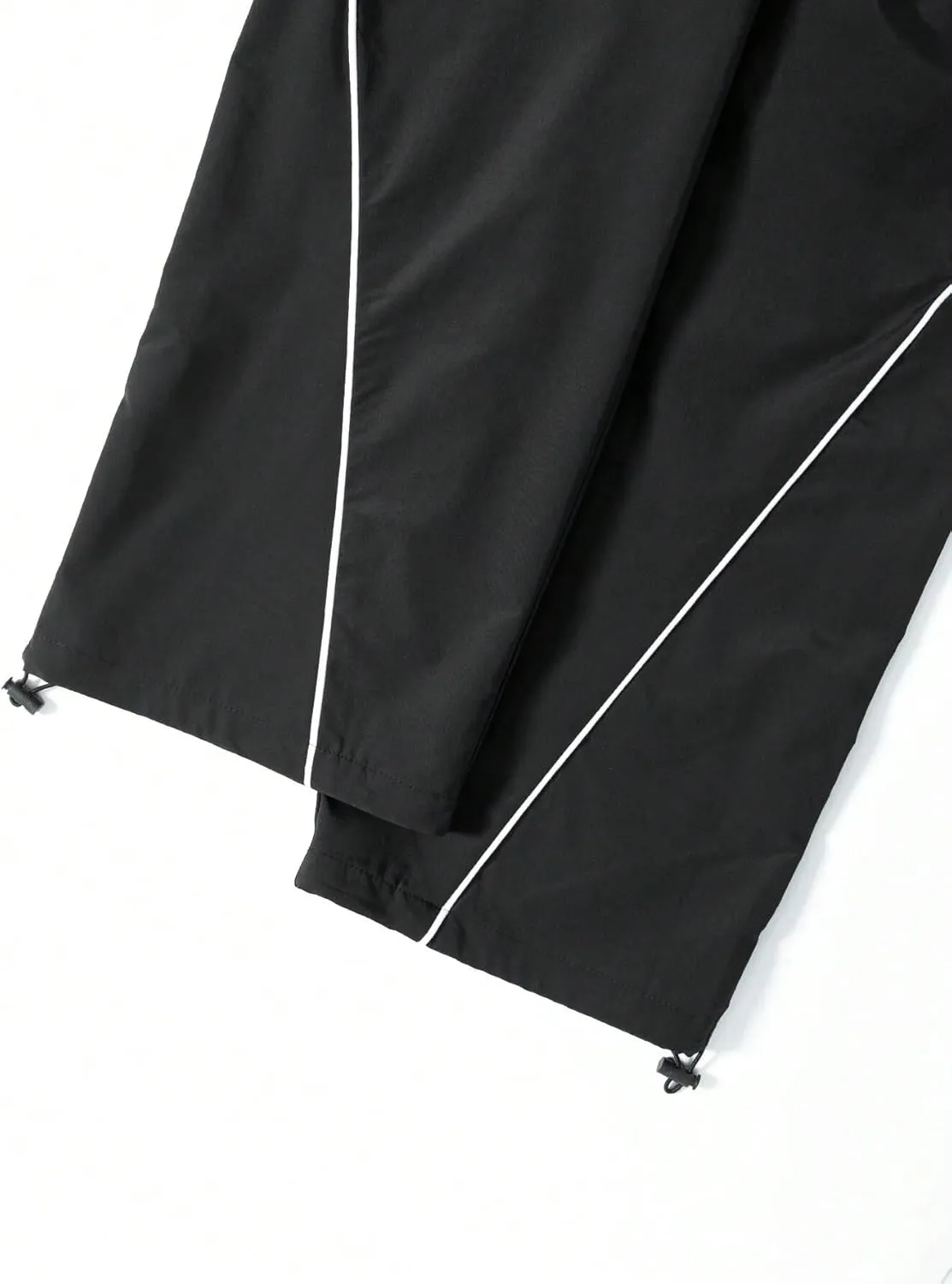 ZAFUL Mens Baggy Pants Y2K Contrast Piping Drawstring Sweatpants Fashion Unisex Oversized Cargo Pants for Men with Pockets