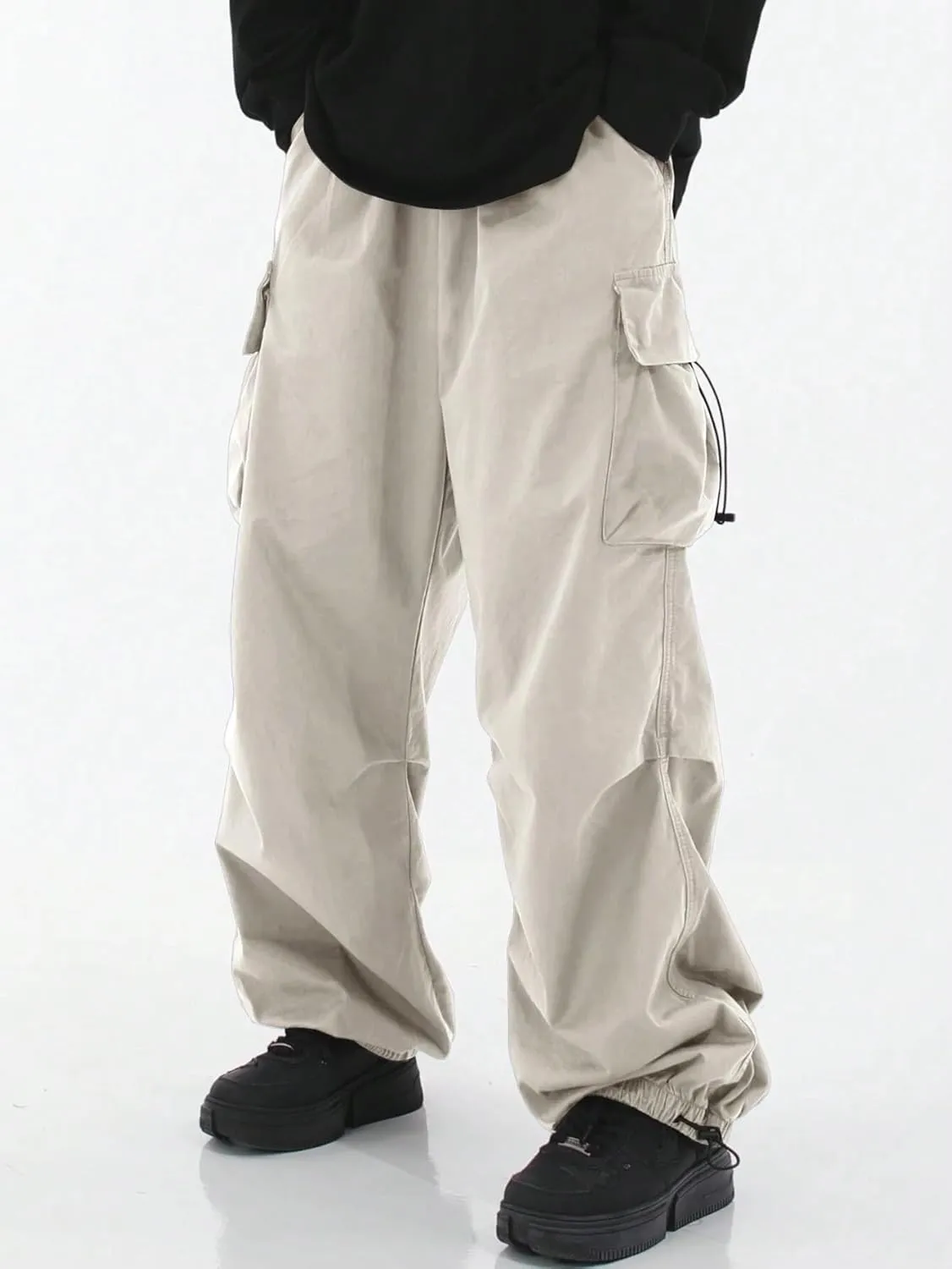ZAFUL Men's Harem Pants Casual Cargo Pants Lightweight Quick Dry Travel Pants for Beach Yoga Hiking Festivals Streetwear