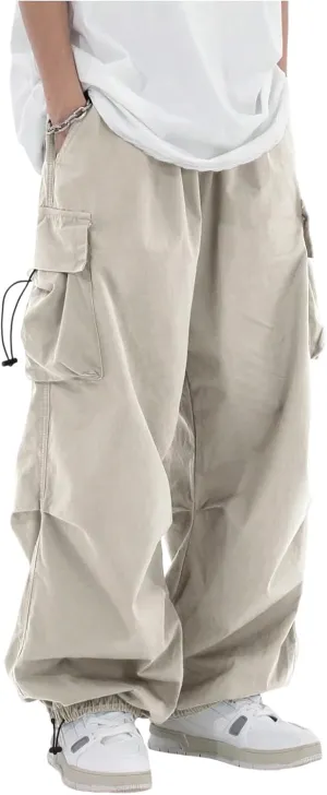 ZAFUL Men's Harem Pants Casual Cargo Pants Lightweight Quick Dry Travel Pants for Beach Yoga Hiking Festivals Streetwear