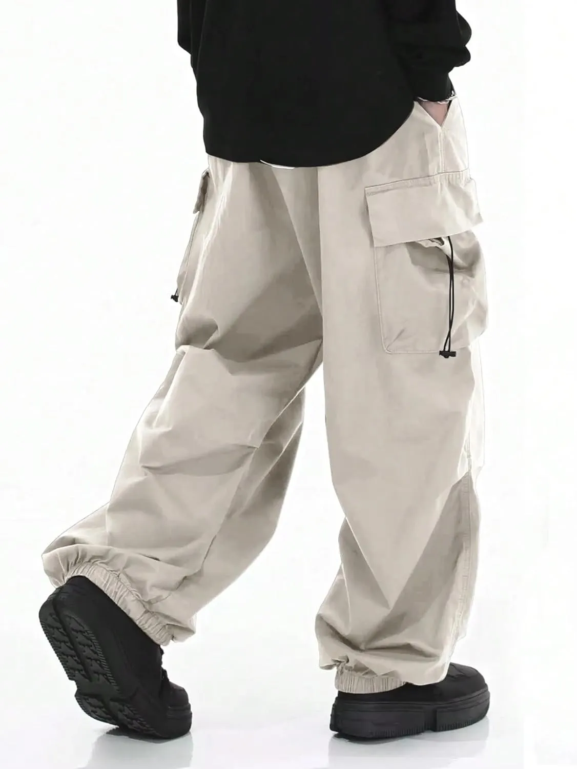 ZAFUL Men's Harem Pants Casual Cargo Pants Lightweight Quick Dry Travel Pants for Beach Yoga Hiking Festivals Streetwear