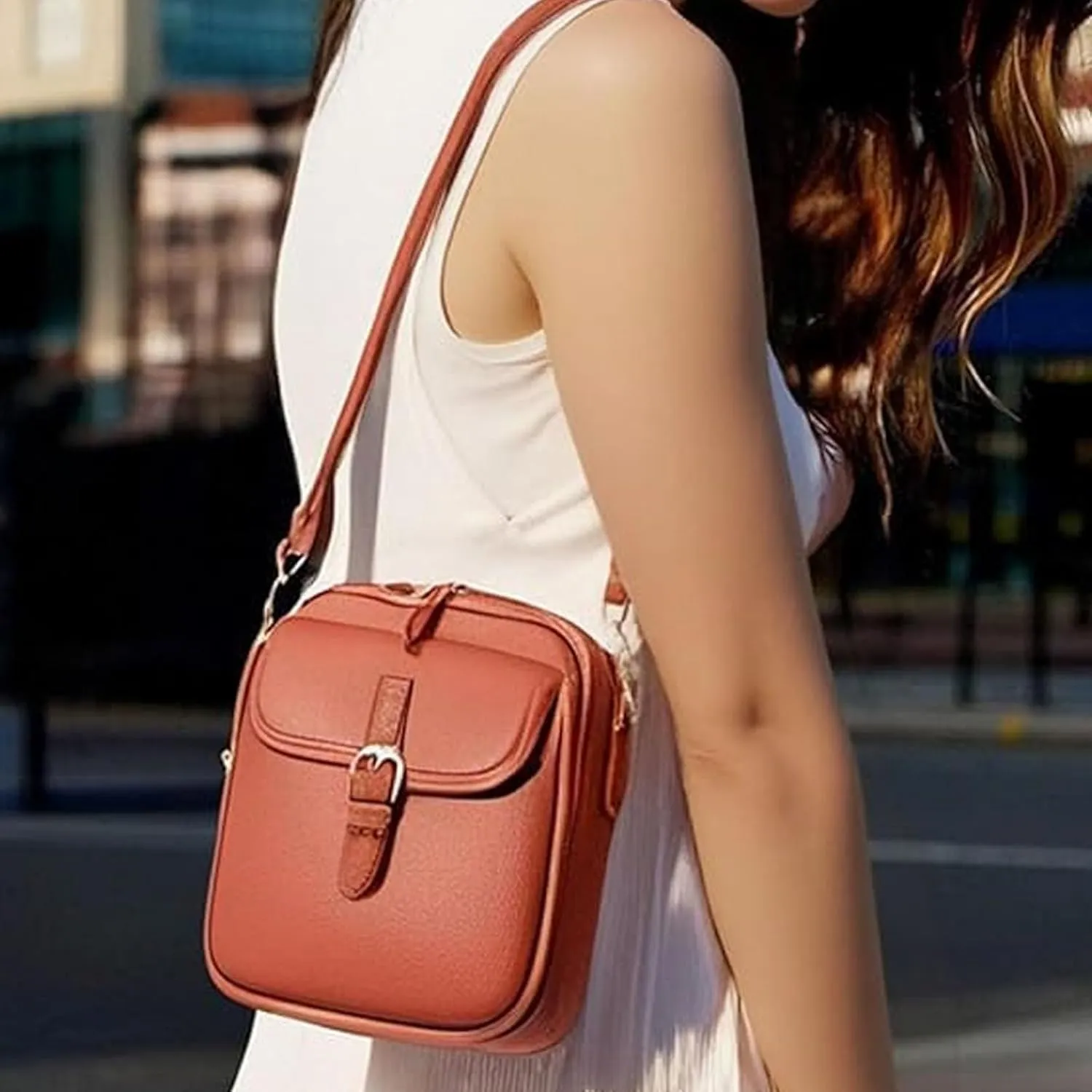 Zealburst Crossbody Bag Forcipower Leather Crossbody Purse Generic Shoulder Bags for Women Travel