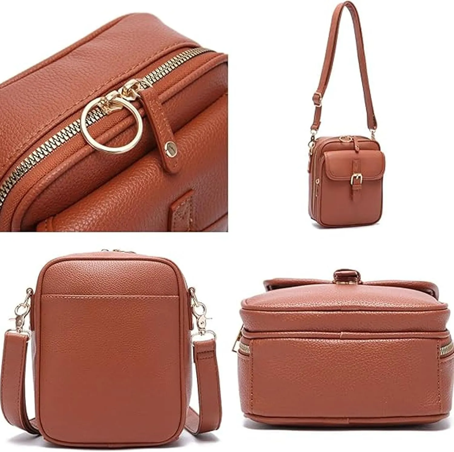 Zealburst Crossbody Bag Forcipower Leather Crossbody Purse Generic Shoulder Bags for Women Travel