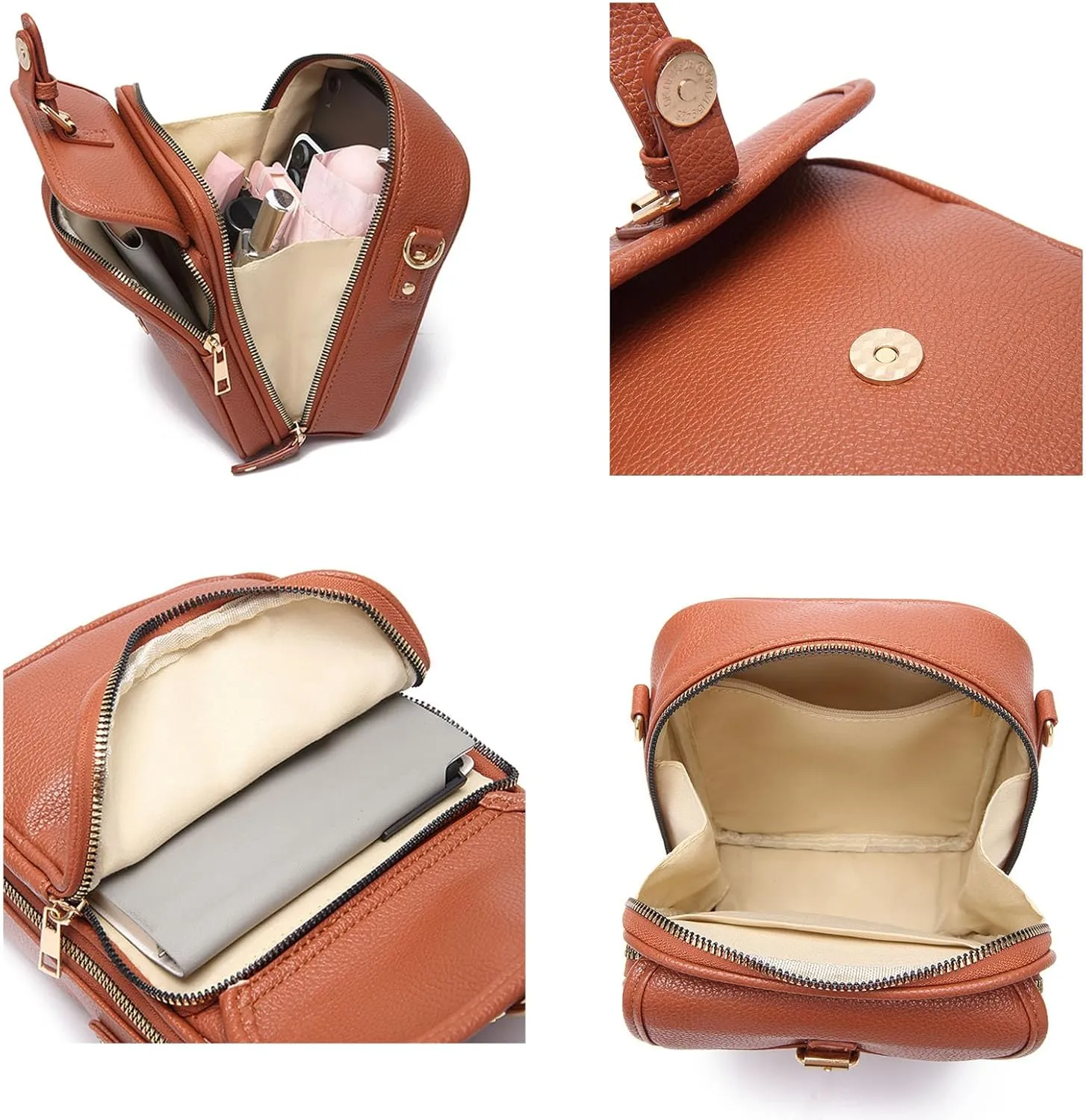 Zealburst Crossbody Bag Forcipower Leather Crossbody Purse Generic Shoulder Bags for Women Travel