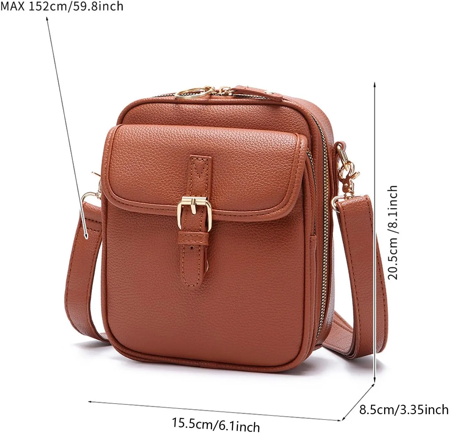 Zealburst Crossbody Bag Forcipower Leather Crossbody Purse Generic Shoulder Bags for Women Travel