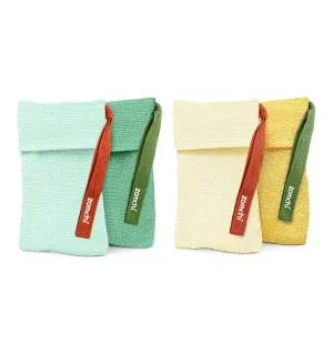 ZOMCHI 4 Pack Exfoliating Soap Pouches - Mint & Yellow
